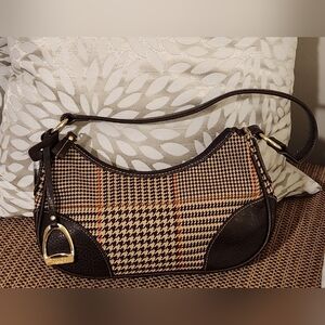 CHAPS Oak Street Houndstooth and Leather Hobo  NWT  SALE SALE SALE 🤑🤑🤑🤑🤑